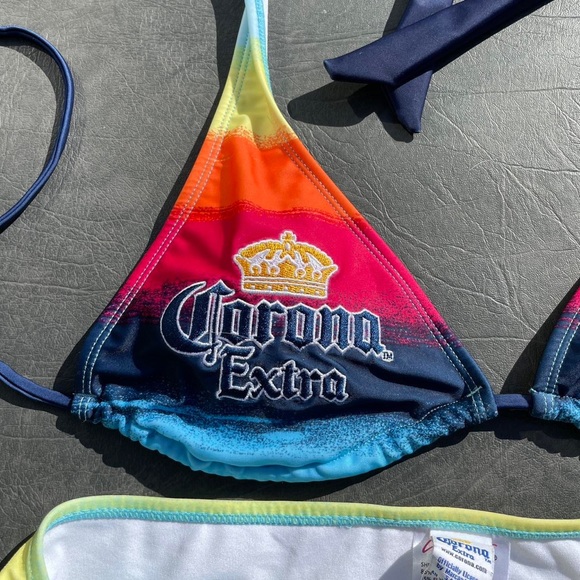 vintage 2000s corona rainbow bikini set - Picture 3 of 7